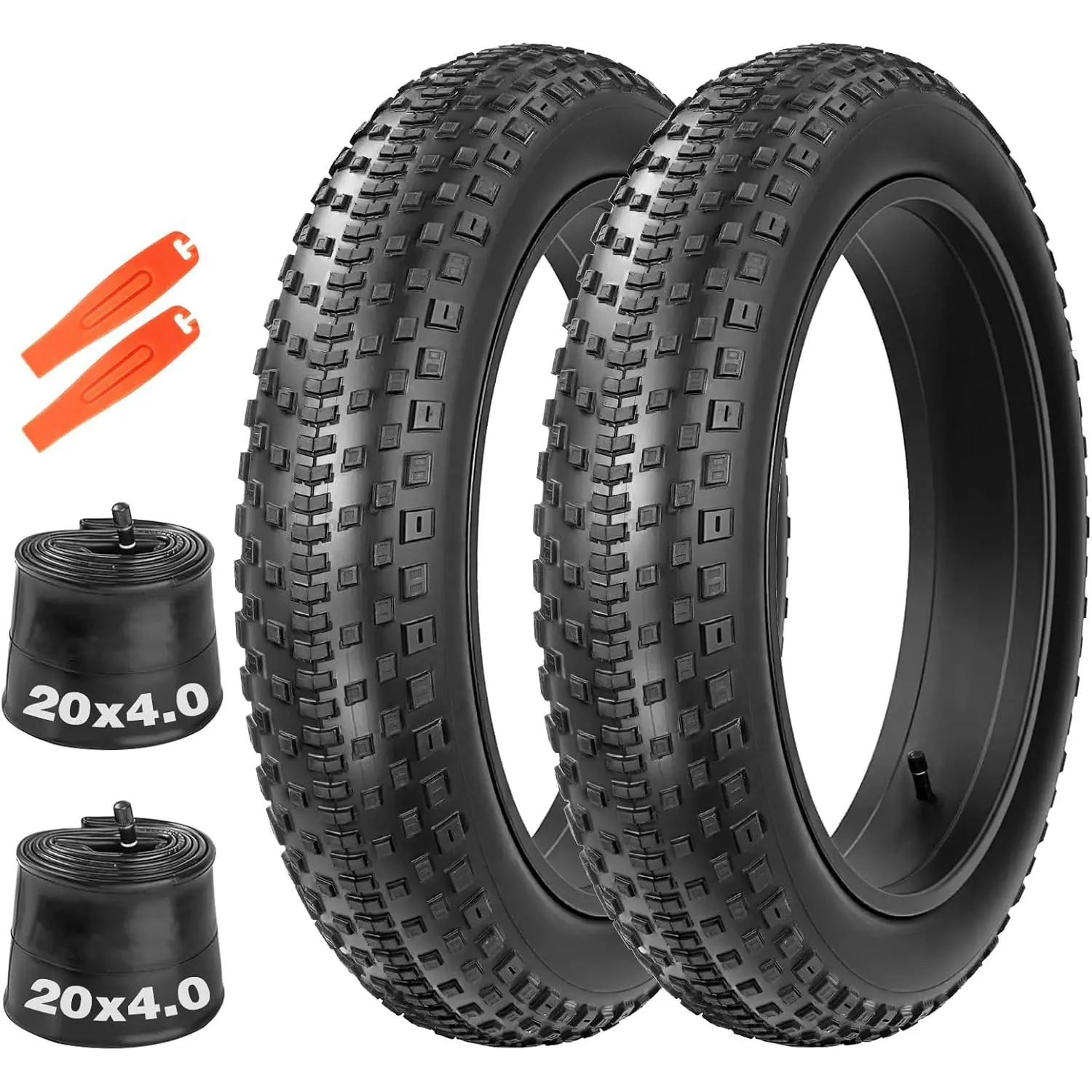 WEEROCK EBike Tire 20x4.0 Inch, 2 Pack Folding Fat Bike Replacement Tires with Inner Tubes, High-Performance Wear-Resistant, Light Off-Road Tire for 20" Electric Bike, Fat MTB Bike, Tricycle