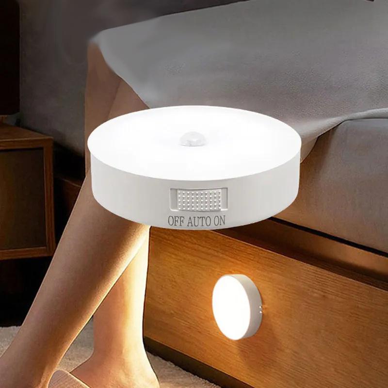 Indoor Motion Sensor Night Light USB Rechargeable Lamp Magnetic Mount Warm Light for Kitchen Closet Pantry Wardrobe Coffee Corner Bathroom Stairs Hallway Sink Cabinet Laundry Room Tool Room Garage Refrigerator