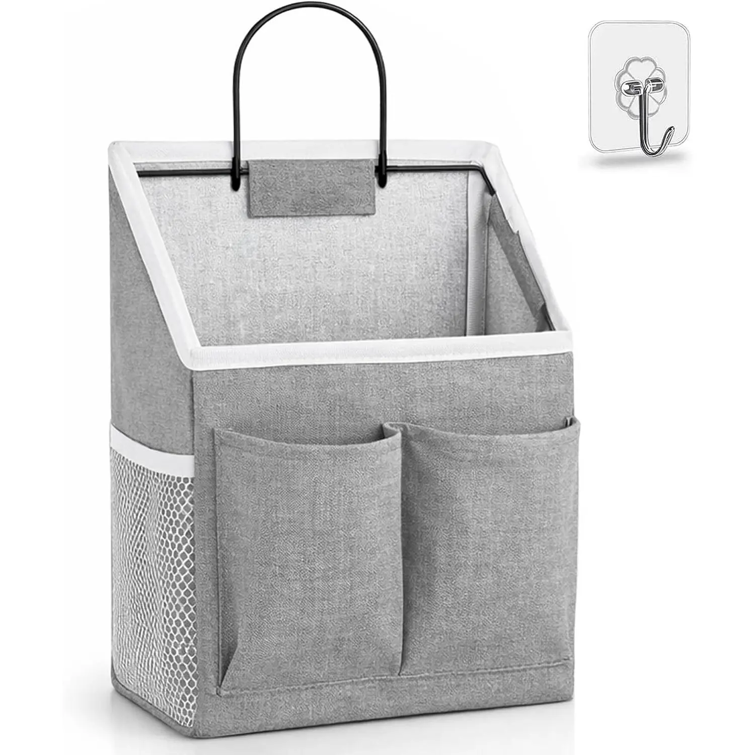 1 count Wall  Storage Bag, Wall  Baskets for Organizing as Over the Door Organizer, Wall File Organizer, Rv Storage and Organization. For Bedroom, Office, Camper (Gray-Upgraded)