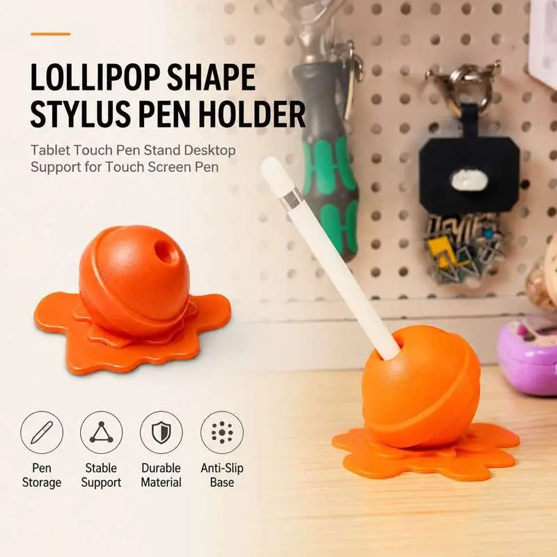 Lollipop Shaped Stylus Holder Cute Melting Liquid Design Tablet Touch Pen Desktop Storage Stand