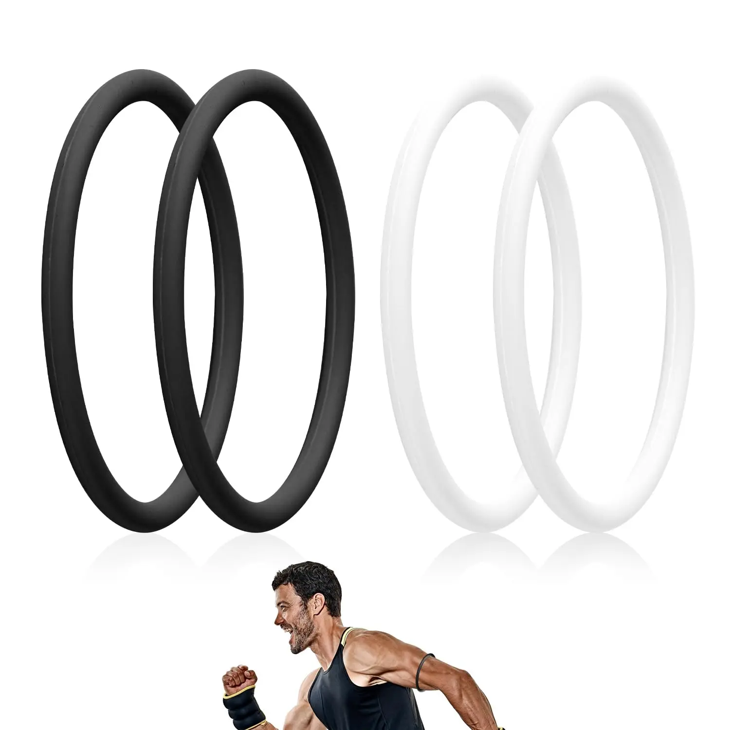 4 Pcs Silicone Patella Bands - Knee Support Brace, Sports Sleeves for Basketball, Knee Pain Relief for Running, 2025 Gift