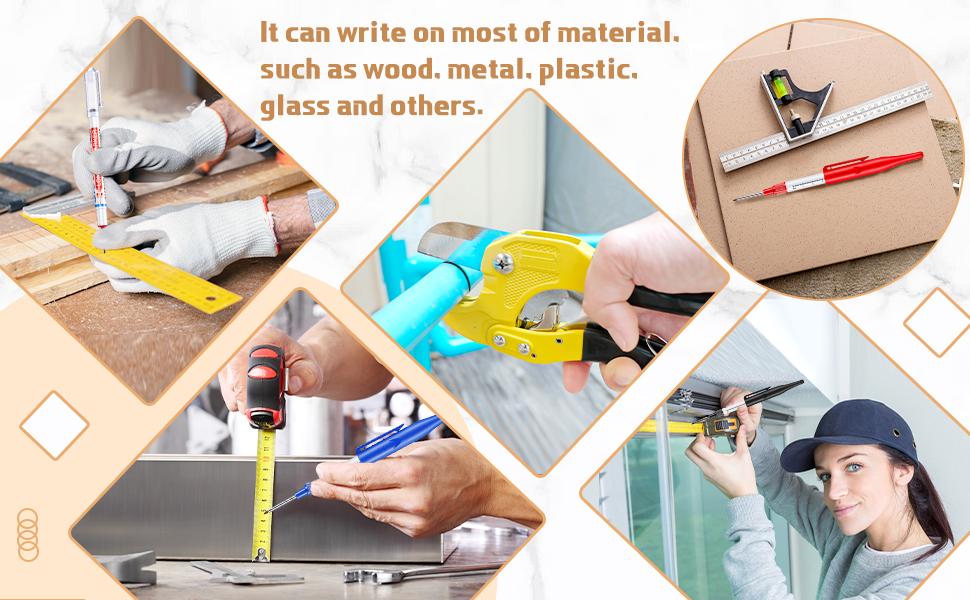 Long-Head Deep-Hole Marking Pen for Mechanical Woodworking with 20mm Nib Size Quick-Dry Waterproof Sturdy Comfortable Marker Tool for Carpentry & DIY Projects-BY Long-Head Deep-Hole Marking Pen for Mechanical Woodworking with 20mm Nib Size Quick-Dry Waterproof Sturdy Comfortable Marker Tool for Carpentry & DIY Projects-BY