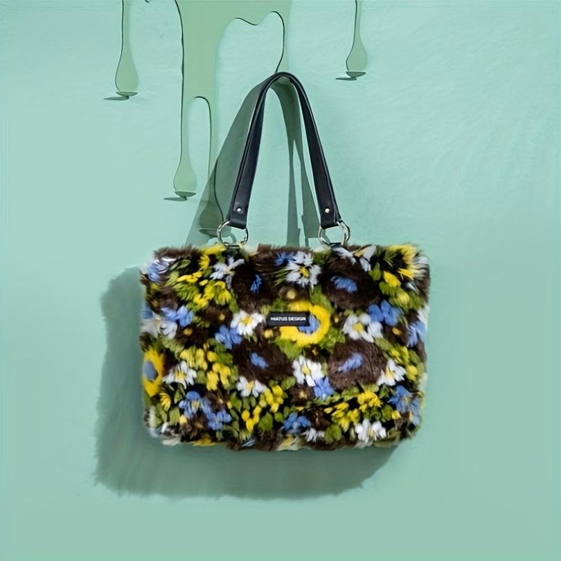 's New Vintage Elegant Minimalist Large Capacity Tote Bag, Fashionable And Versatile Shoulder Bag, Comfortable Fuzzy Fabric, Perfect Gift for Holiday, Holiday, Easter, And Holiday, Best for Holiday, Perfect for Holiday SpringStatements