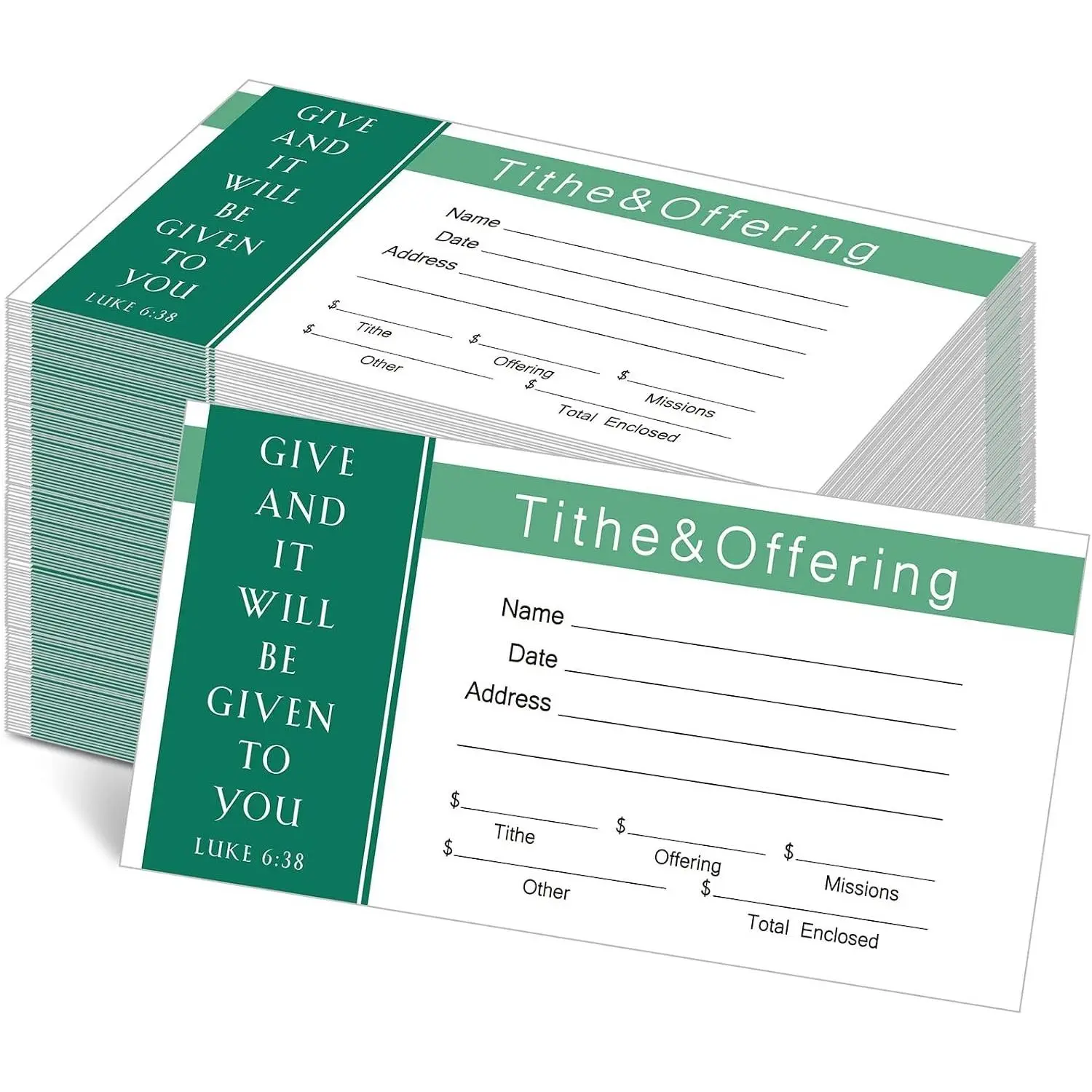 500 Count Stylish Tithes & Offering Envelopes for Checks and Cash - Bill Size Donation Envelopes(Gift)