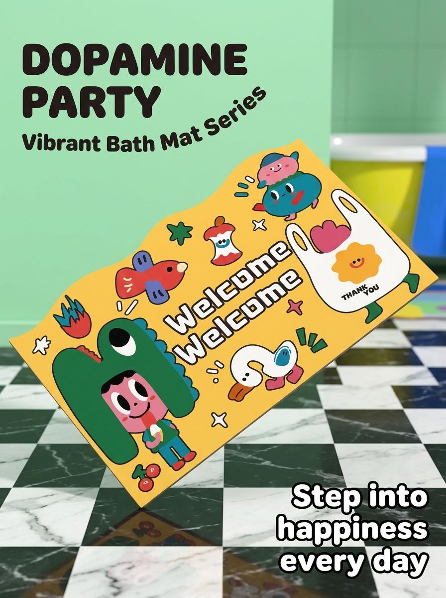 Cute Dopamine Diatomite Bath Mat| Quick Dry Super Absorbent Rug| Funky Y2K Bathroom Decor