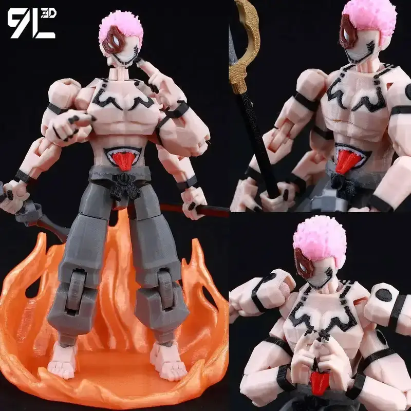 3D Printed Jujutsu Kaisen Sukuna Lucky13 T13 Action Figurine - 14cm/5.5in, Movable Shapeshift Mannequin Toy, Collectible for 14+y, Valentine's Day Gift (Toys & Hobbies), Figurines For Collectors, Anime Collectibles
