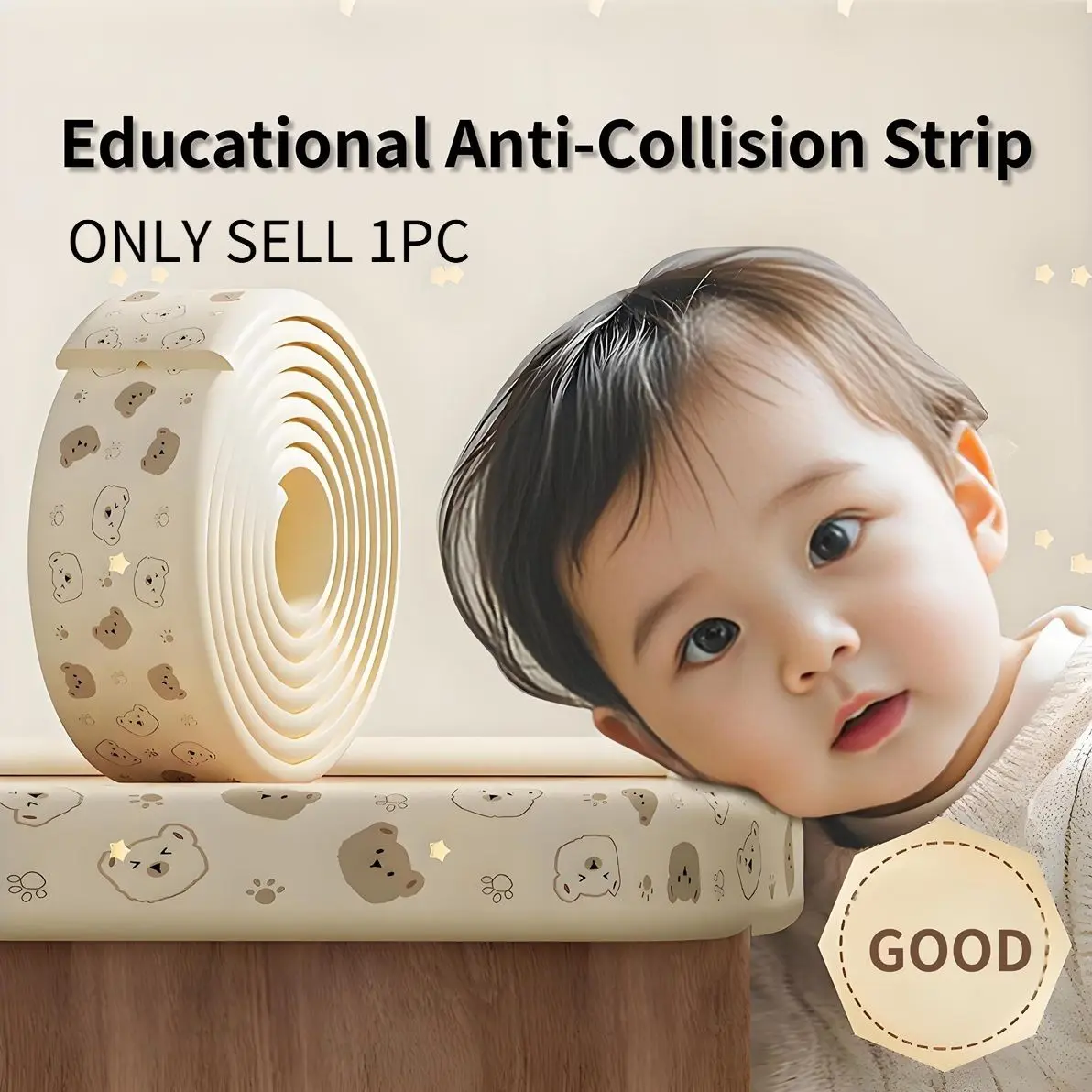2m Nbr Baby Bumper Strip, Nursery Cartoon Child Corner Protector, Adjustable Size, No Residue Adhesive, Suitable for Various Furniture