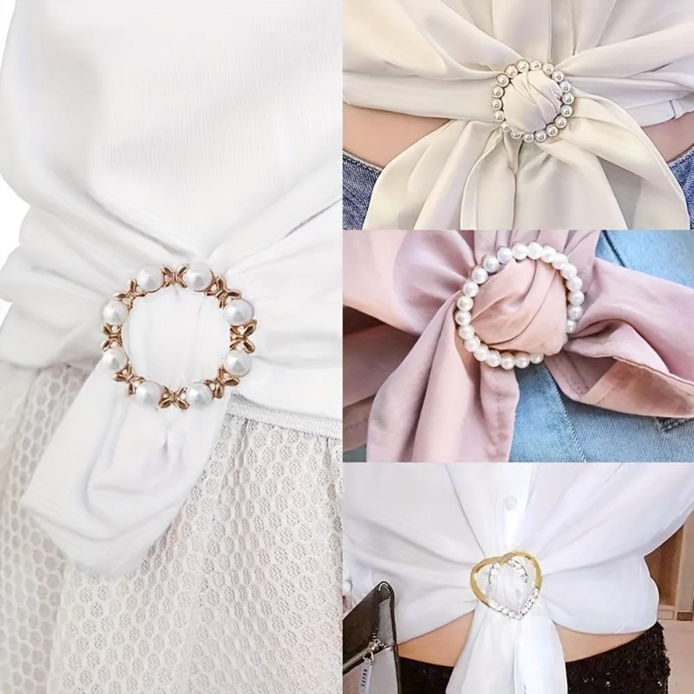 Artificial Pearl Brooch Set, 8 Counts/set Hollow Out Brooch for jackets, sweaters, DIY Clothing Accessories for Women & Girls