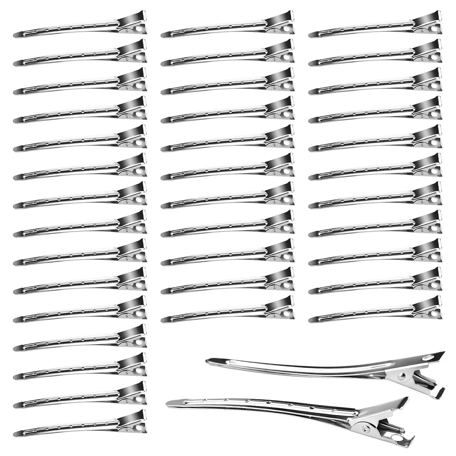 50 count 3.5 Inches Duck Bill Hair Clips,     Clips with Holes, Hairdressing Salon Hair Grip, DIY Accessories Hairpins for Women and Girls