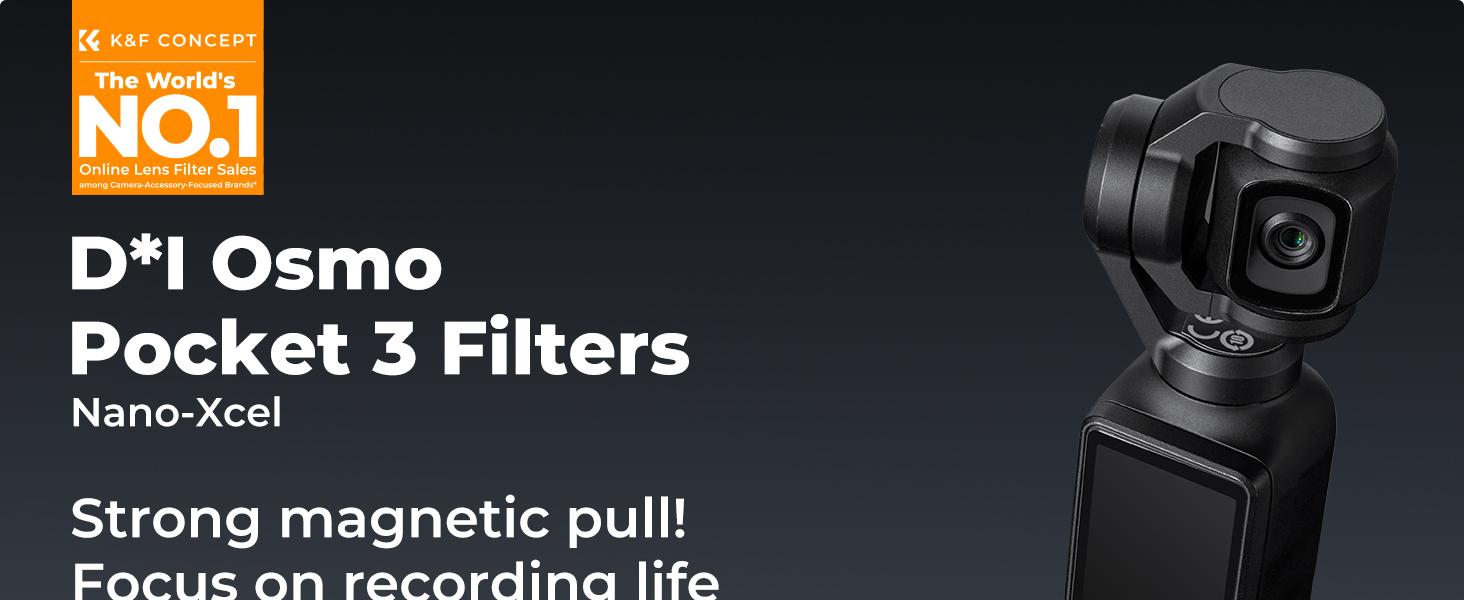 K&F CONCEPT 16-pack Filters Compatible with DJI Osmo Pocket 3, Magnetic UV CPL ND Black Diffusion Light Pollution Filter Kit