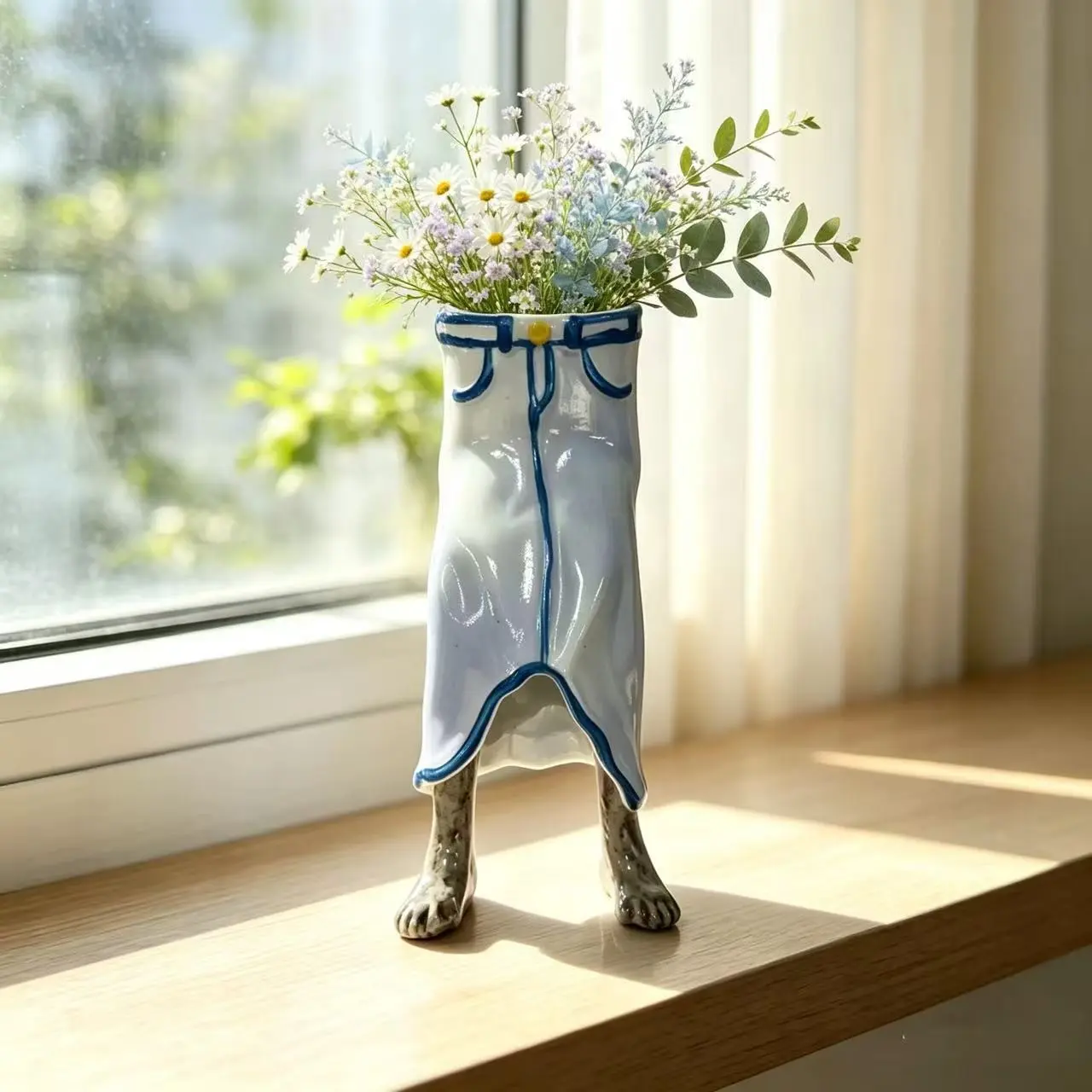 Creative Figurine Legged Planter Container, Sculptural Planter, Special Decorative Plant Pot, Ideal Housewarming Gift, Boho Home Styling, Plant Lover Gift