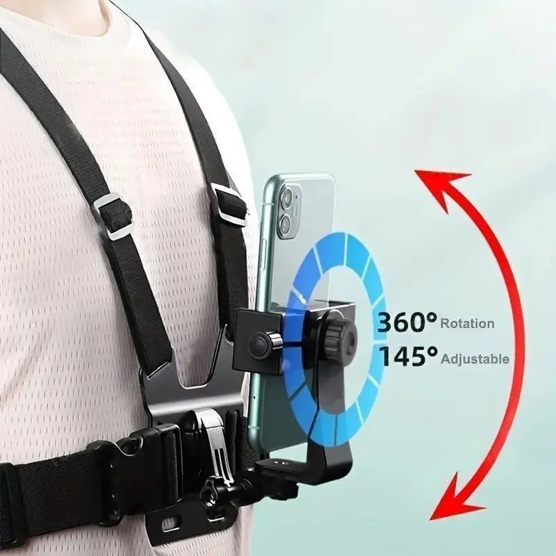 6-Piece Headband Chest Harness Mount, Phone Gopro First Person View Holder, Cycling Fishing Outdoor Sports Camera Dual Position Kit