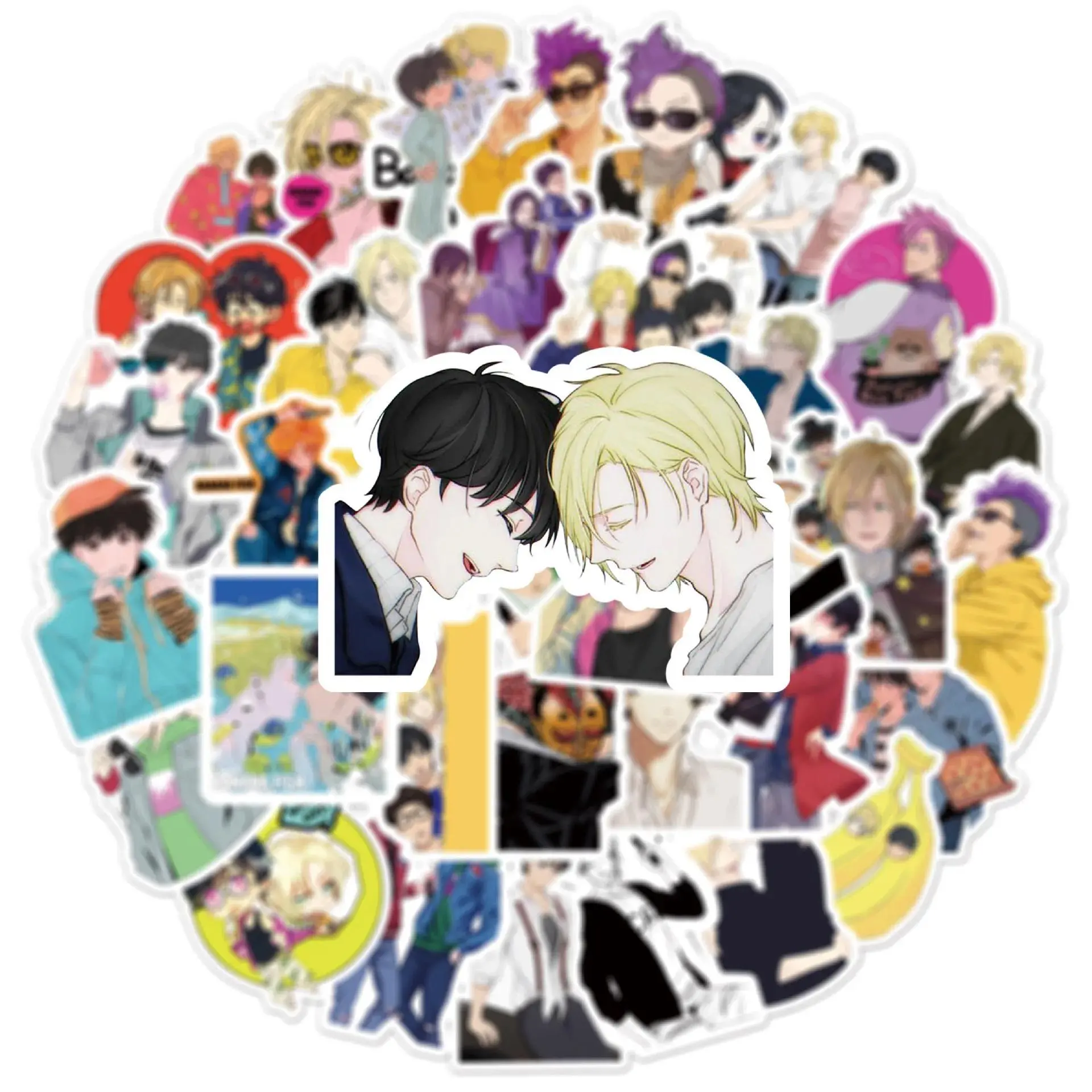 50Pcs Anime BANANA FISH Graffiti Stickers Luggage Notebook Waterproof Sticker Aesthetic Stationery