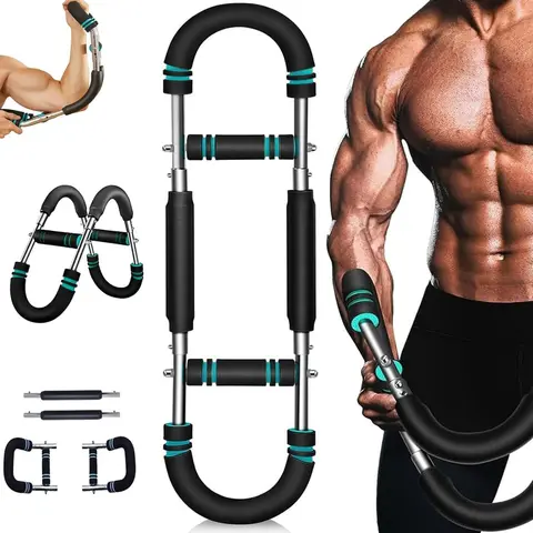 [2025 Pro Version] Adjustable Sport Bar, 60-120lb Power Twist Bars Spring Resistance Hand Grip Strengthener for Home Workouts Enthusiasts - Portable Space-Saving, Easy to Store and Move, Enhances Arm Muscles, Supports Arm Strength Training