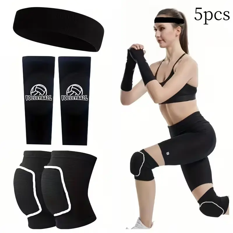 5Pcs Volleyball Padded Passing Forearm Hitting Sleeves, Protective Arm Sleeves and Wrist Support Protection Pad, S/M/L 3 Sizes For Adults Only, Not Suitable For Kids Under 16 Years Old, Sports Sleeves