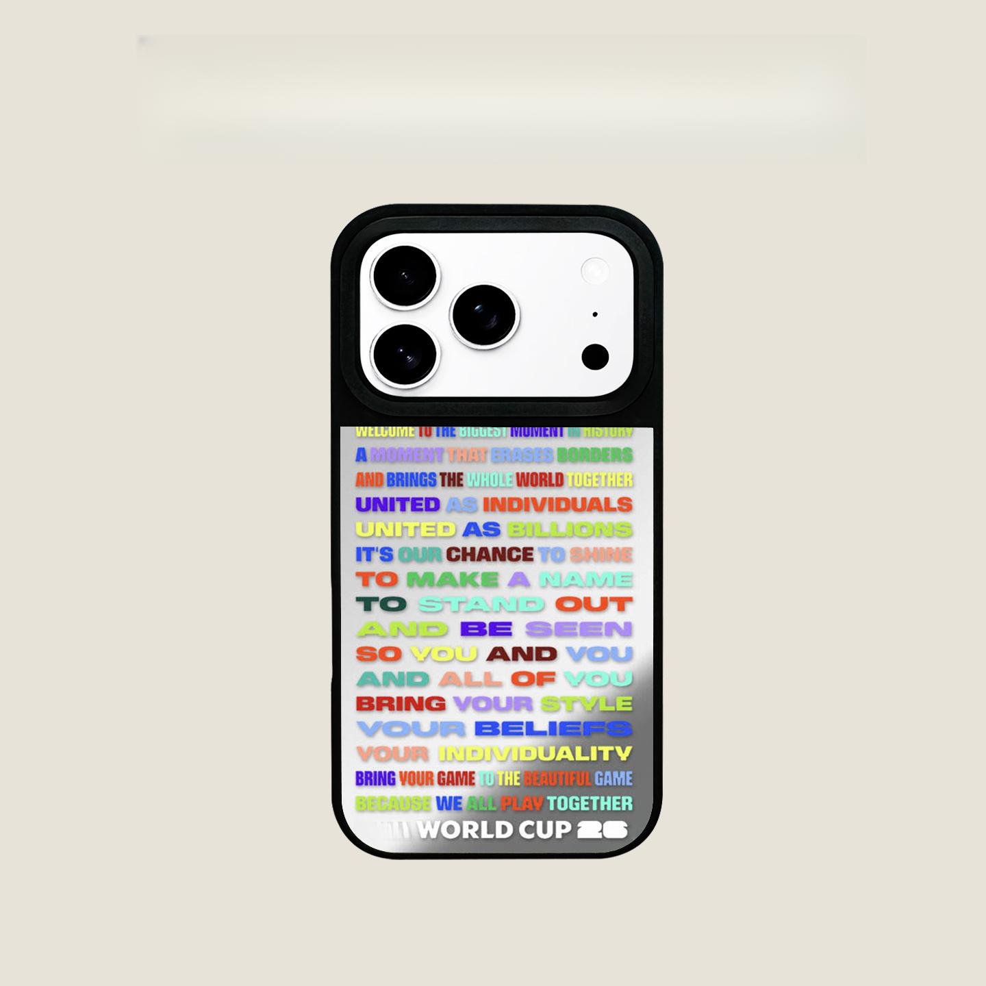 World Cup-themed iPhone 17 Pro Max phone case, magnetic, for Apple 16/15/14, silver frame, soft case