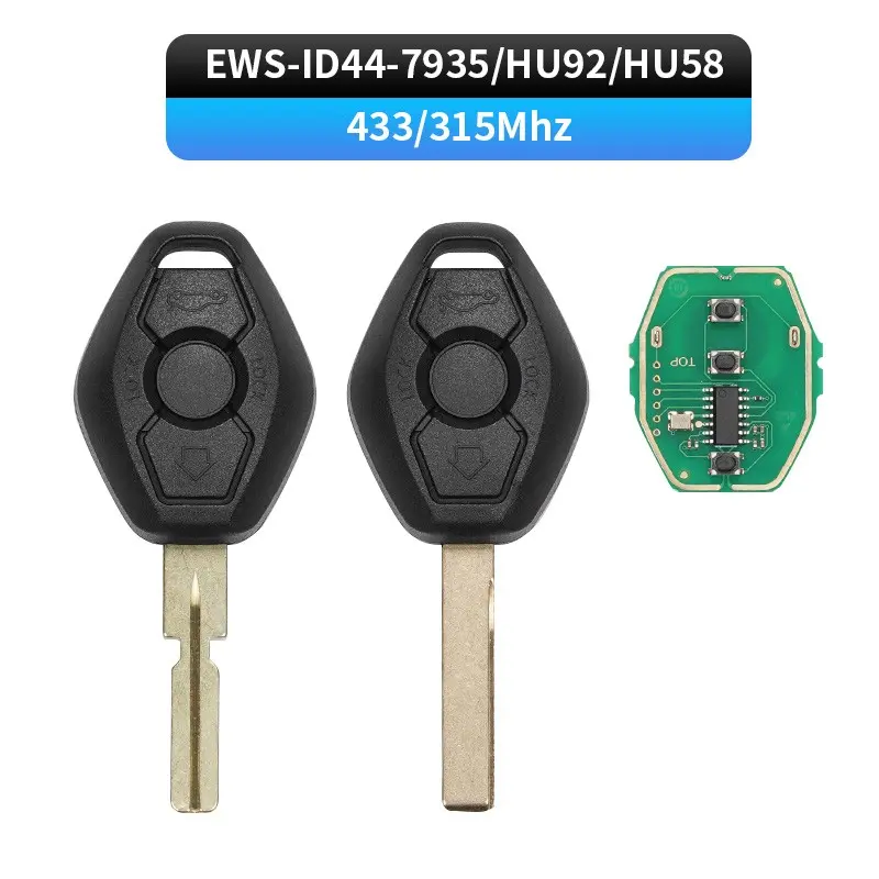 For BMW E38 E39 E46 X3 X5 Z3 Z4 3 5 7 Series LX8FZV With PCF7935 / ID44 Chip EWS Systems 315/433 Mhz 3 Buttons Car Remote Key