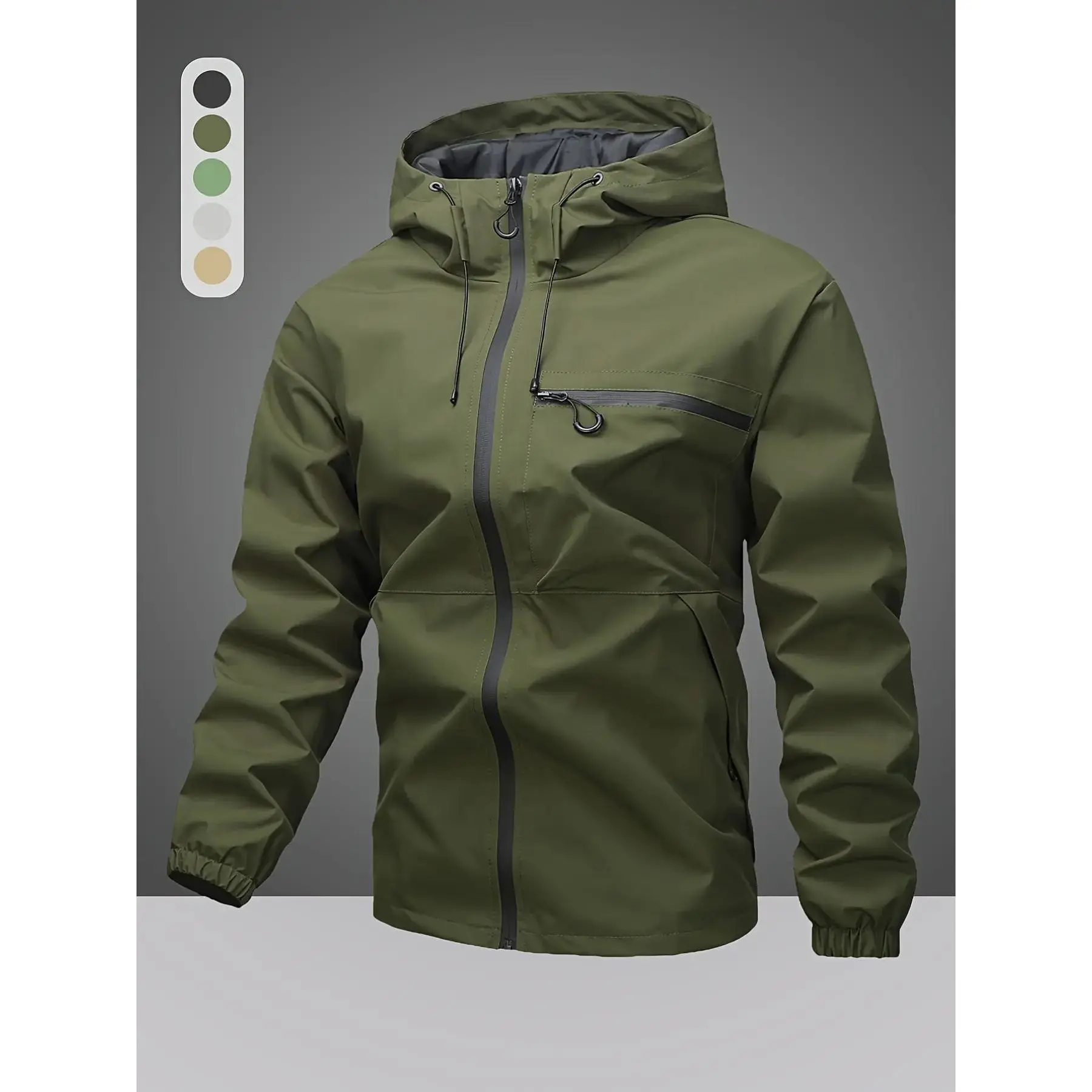 Men's Premium Waterproof Windproof Sport Jacket, Minimalist Functional Style, Multi-Pocket Design, Outdoor Hiking Running Coat, Sporty Breathable Outerwear, Sports Water Resistant Jacket, smart buy, travel essential, must have