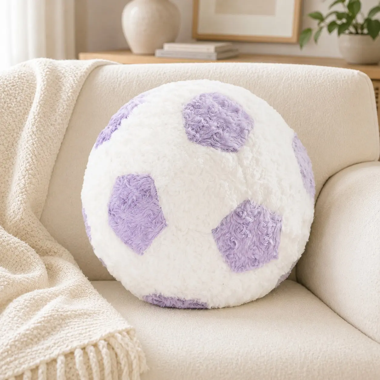 12"/16" (30/40cm) Multi-Color Rosette Plush Soccer Ball Pillow | Cozy Sports Theme Bed & Floor Decor | All-Season Home Essential & Holiday Must-Have ⚽ Perfect Gift Choice for Friends & Family