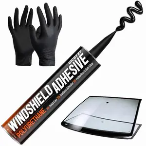 Urethane Windshield Adhesive,  Curing & Ultra-Bond Windshield Sealant, Heat- Auto Glass Glue for , , Side Window, Convertible, Windshield Repair Kit with Tool, 10.5 oz (Black)