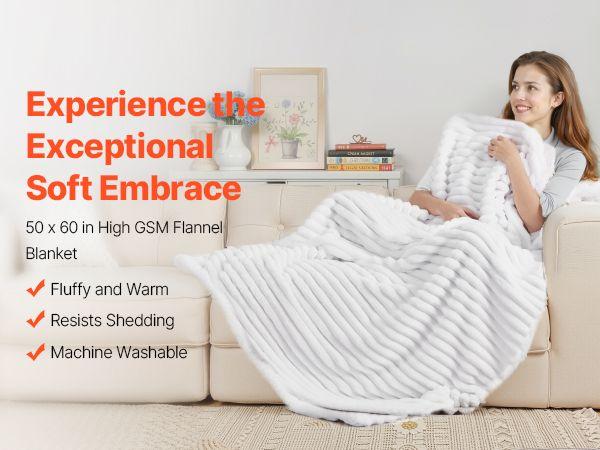Fleece Throw Blanket Super Soft Lightweight Plush Warm 50x60 Inch/1270x1524 mm