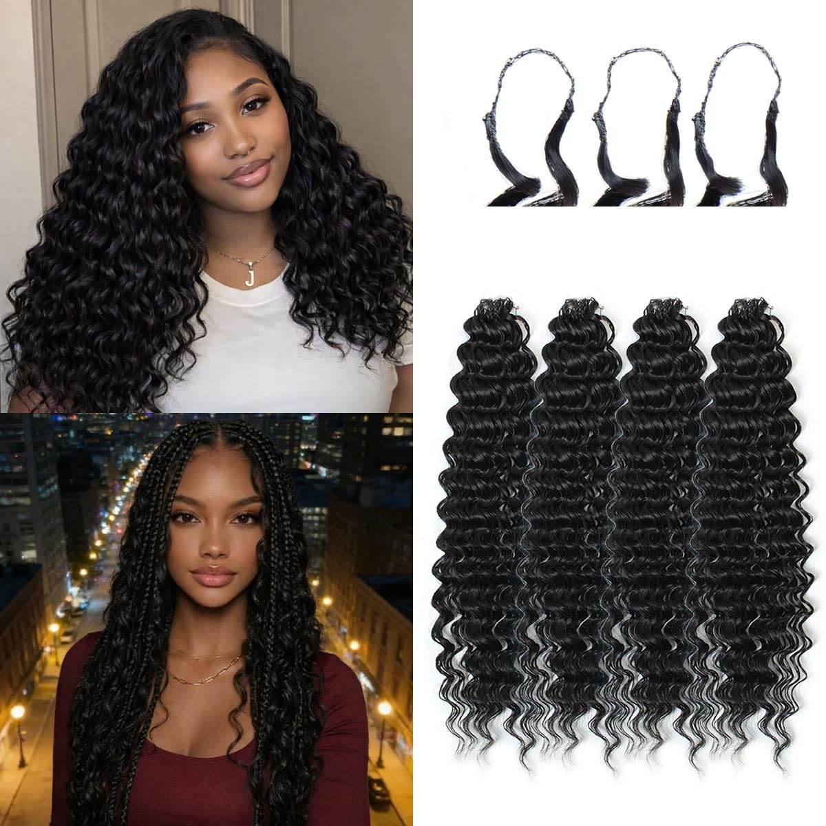 Feather Crochet Hair Extensions for Women 18 Inch 100  display picture 1