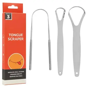 Tongue Scraper, 1 Set Portable Tongue Cleaner, Oral Care Tool for Cleaning Mouth Odor, Daily Oral Care Product for Adults, Tongue Scraping Tool, Stainless Tongue Scraper, Stainless Steel Tongue Scraper