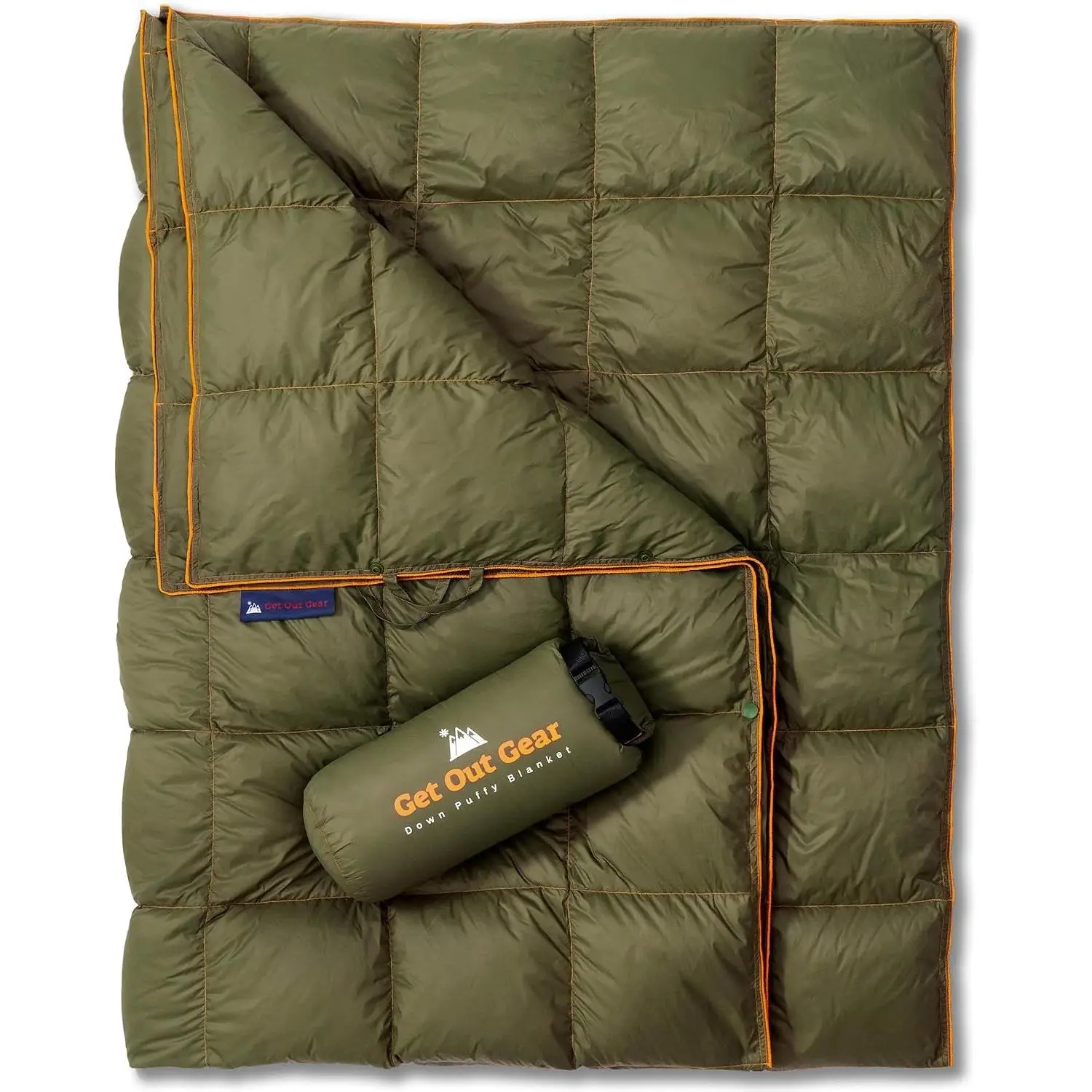 Down Camping Blanket - Puffy, Packable, Lightweight and Warm | Ideal for Outdoors, Travel, Stadium, Festivals, Beach, Hammock | 650 Fill Power Water-Resistant Backpacking Quilt