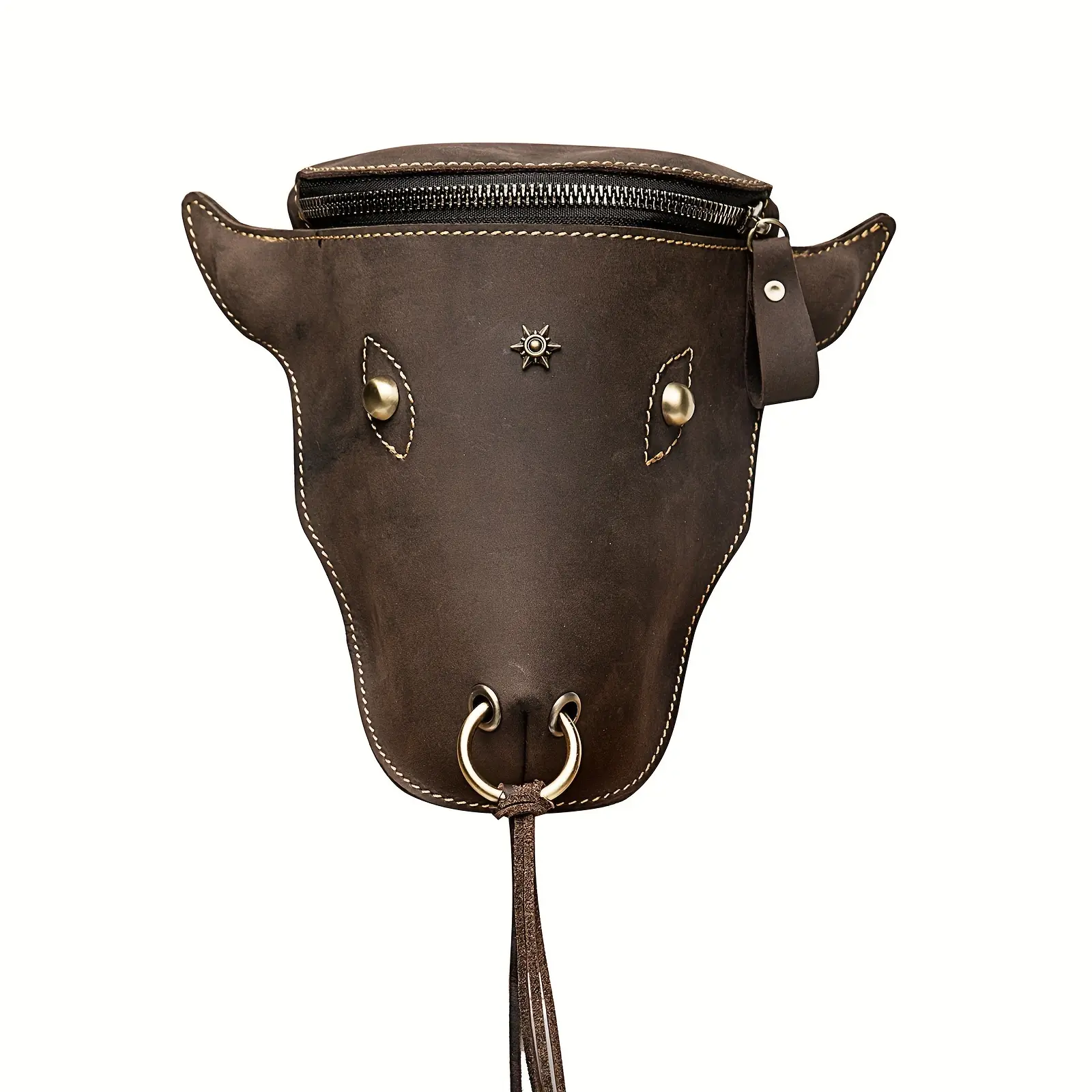Men's 7-Inch Vintage Leather Belt Pouch Phone Waist Bag