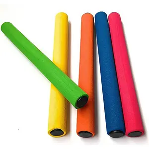 Track and Field Foam Relay Batons Sticks 5 Pack Assorted Color for Relay Running Race Training Activities