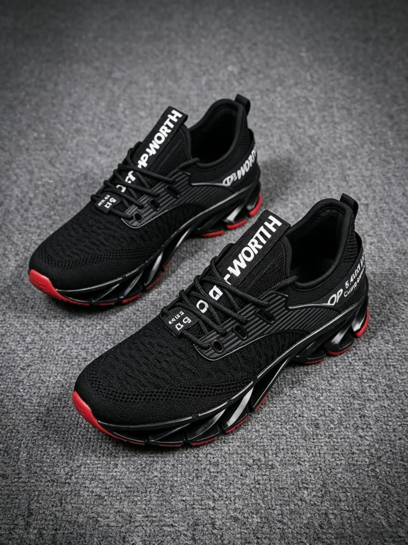 Men's trendy blade Athletic jogging shoes one-piece knit breathable mesh soft sole versatile for commute jogging