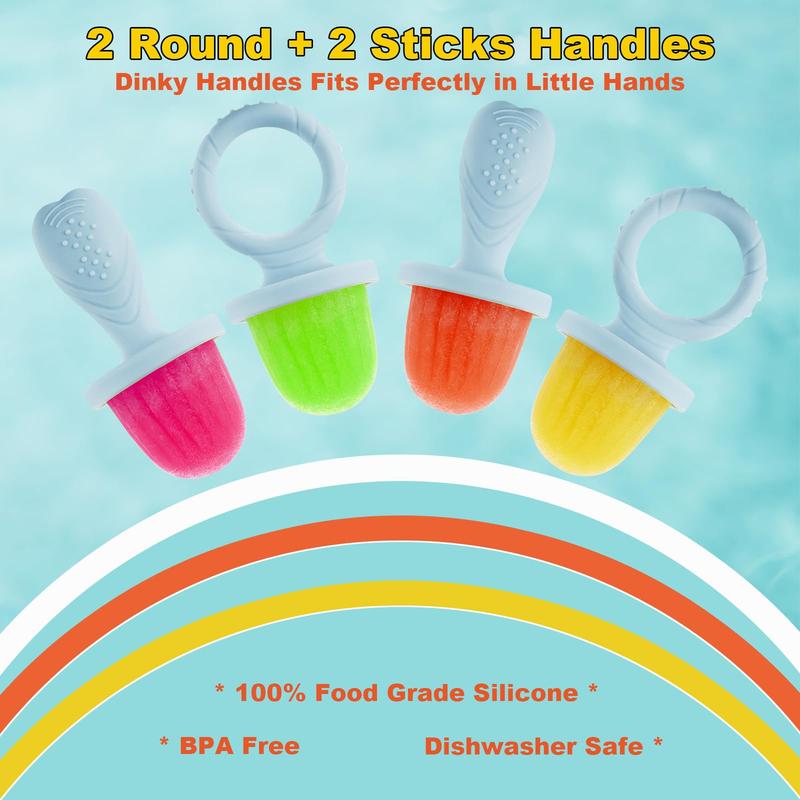 Silicone Ice Pop Molds Popsicle Mold Set of 4, BPA-Free Reusable Baby Ice Cream Maker, Easy Release Non-Toxic Material, Perfect for Kids' Snacks
