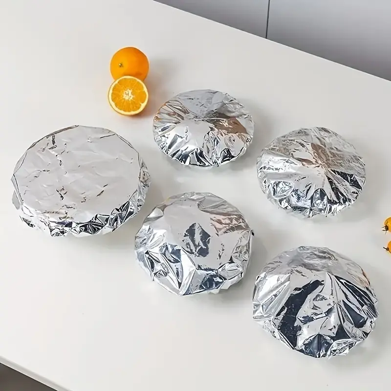 Reusable Aluminum Foil Food Cover Thermal Insulation Lid Dustproof Design Covers for Bowls Plates Dishes Keeps Food Warm Fresh Insect Dust Proof Kitchen Food Cover