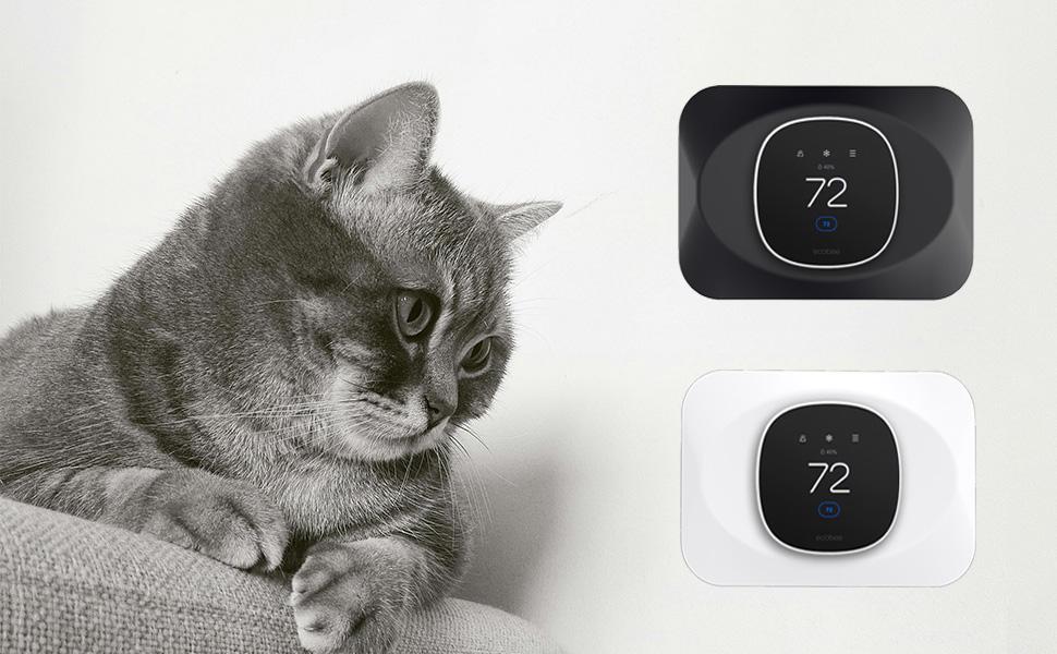 Wall Cover Compatible with Thermostat, Practical Thermostat Trim Kit, Programmable WiFi Thermostat Accessory (Blcak)