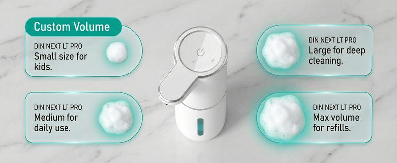 Automatic Foam Soap Dispenser, Touchless Smart Hand Soap Dispenser with 4 Adjustable Levels, Type-C Rechargeable 380ml Liquid Soap Dispenser for Bathroom & Kitchen (White)