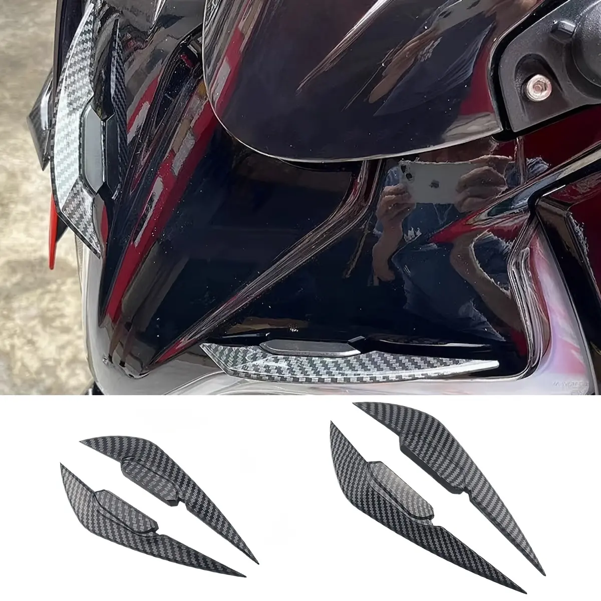 2 Universal Front Wing Airflow Winglets for Cars And Motorcycles Motorcycle Front Side Small Wind Knife Spoiler Fixed Wind Wing Group Sports Wind Knife