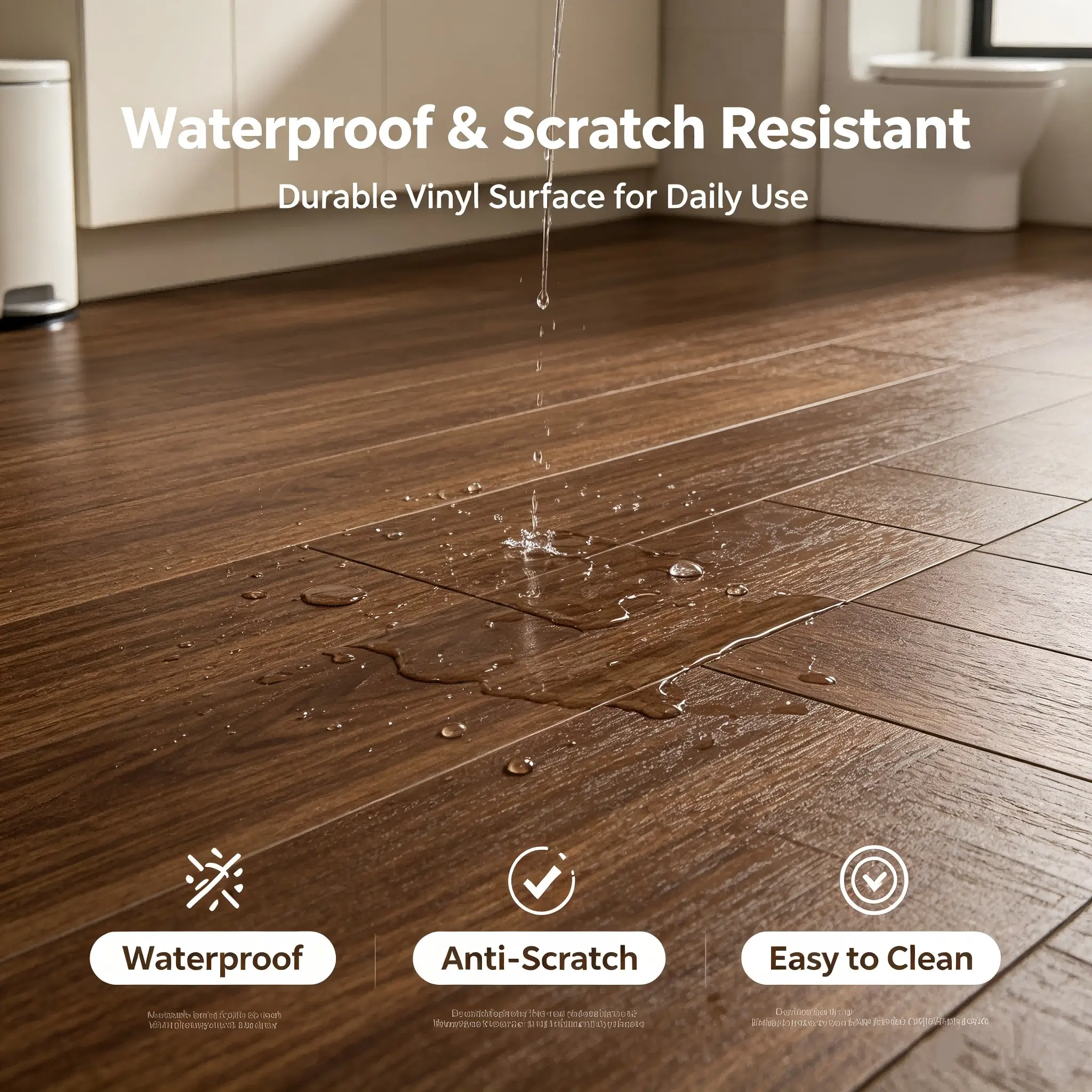 12pcs Realistic Wood Look Self-Adhesive Vinyl Floor Planks, Waterproof Peel & Stick Floor Stickers, No Glue Easy Install Peel And Stick Flooring for Home RV Camper Renovation