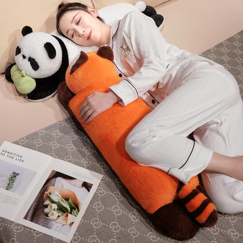 Kawaii Panda Red Panda Long Throw Pillow Soft Soothing Huggable Pillow Back Pillow Nice Sleeping Companion Cute Room Decor