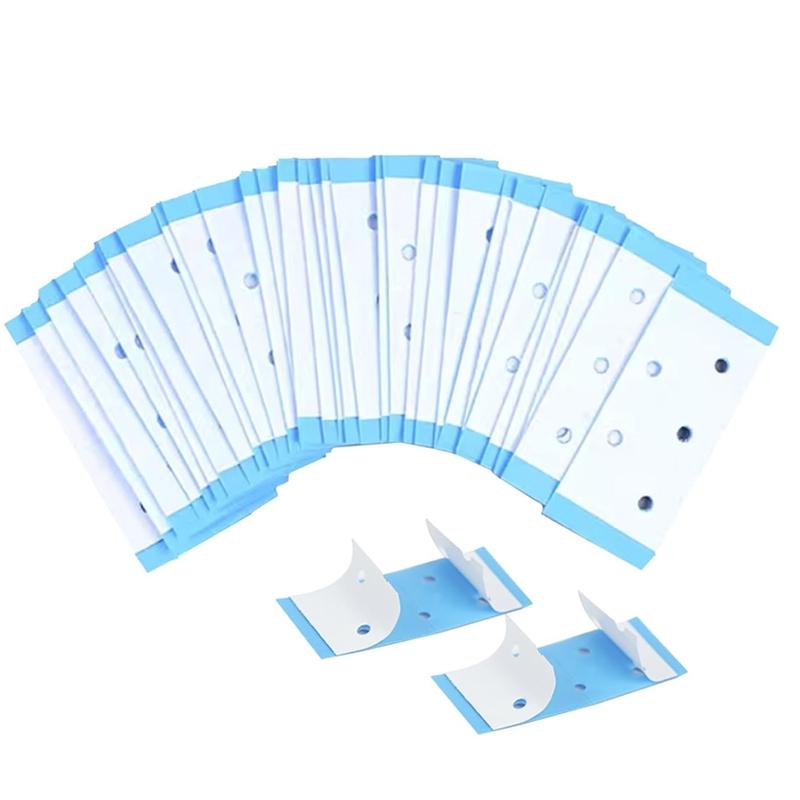 Wig Tape Strips Waterproof Double-Sided Wig Tape for Lace Wig Blue Adhesive Tape for Wigs Toupees Hair Pieces and Hair Extension Toupees Strong Hold Extra Bold Ultra Clear Hair Tape with Hole