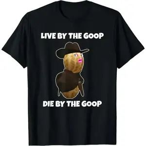 Men’s Burnt Peanut Bungulator Goop Classic Short-Sleeve Oversized Crewneck T-Shirt, Menswear Hip Hop Print Apparel for Streetwear Lovers