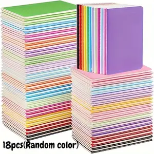18pcs Random Color Pocket Notebook with Small Tape 18-Pack Notes Bulk Diary Set Paperback