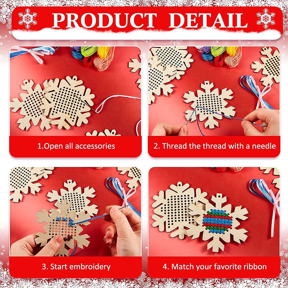 Cross Stitch Hanging Pendant Gingerbread Man 3D DIY Cross Stitch Pendant DIY Needlework Art Pendant Kit for Home Xmas Tree Decor