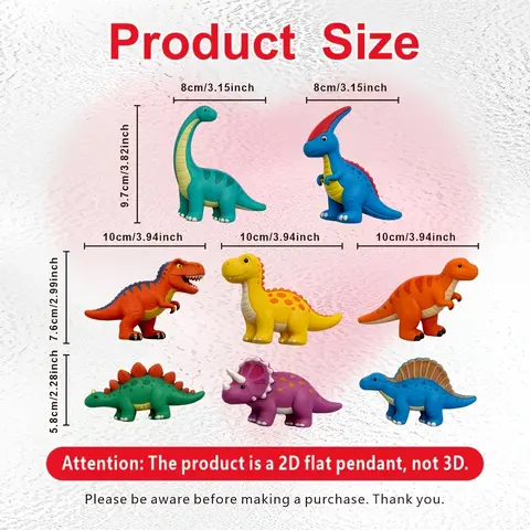8 PCS Cartoon Dinosaur Fridge Magnets, Cute Soft Rubber Decorative Magnets, Reusable Magnets for Refrigerator, Dishwasher & Garage Metal Surfaces, Ideal Home Decor Gift for Kids