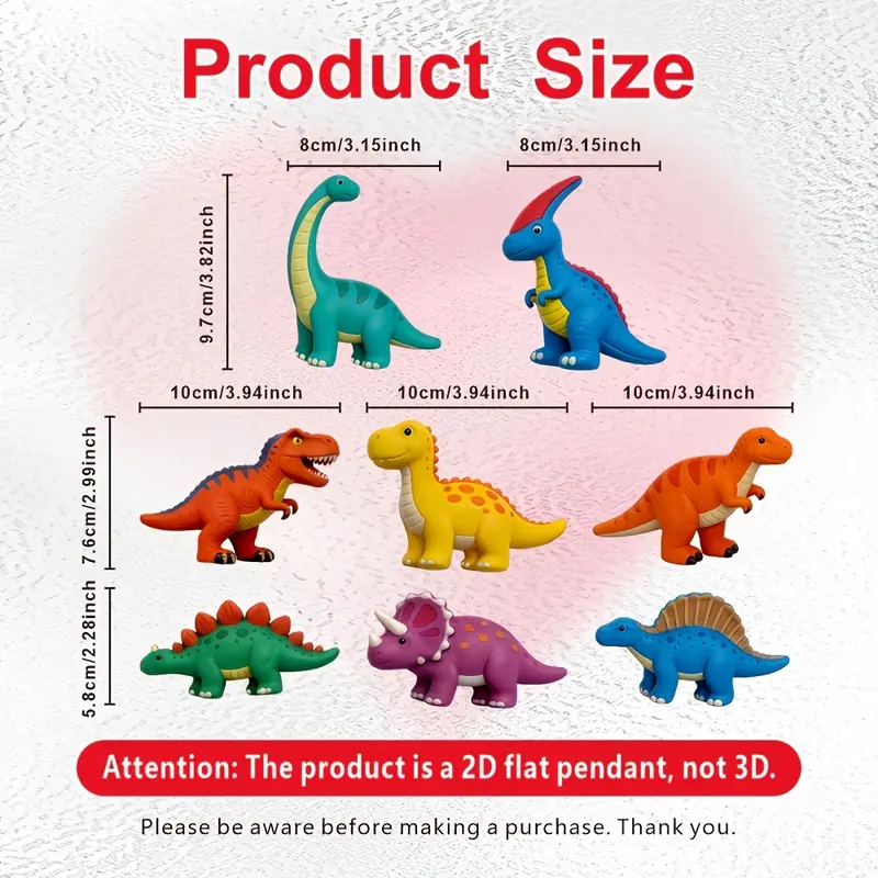 8 PCS Cartoon Dinosaur Fridge Magnets, Cute Soft Rubber Decorative Magnets, Reusable Magnets for Refrigerator, Dishwasher & Garage Metal Surfaces, Ideal Home Decor Gift for Kids