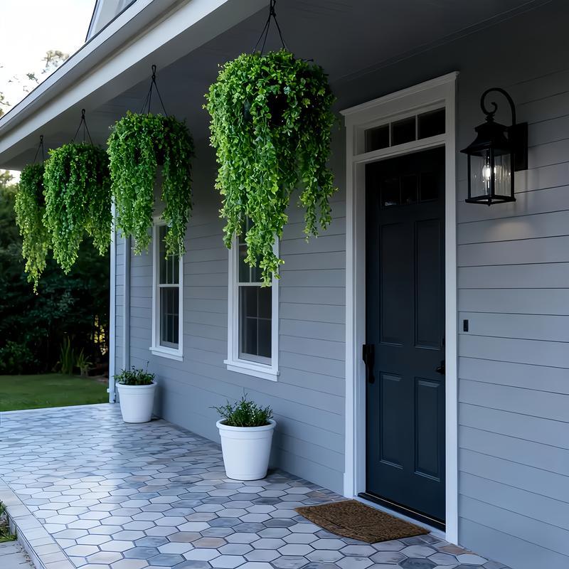 4 realistic artificial ivy vines - UV-resistant artificial hanging green ferns, suitable for indoor and outdoor decoration, wall art, courtyard and porch greening, indoor green decoration | decorative leaves greenery decor