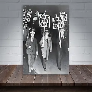 Vintage Prohibition Bar Poster, Funny Retro Saying Wall Art Print, Framed Style Decor for Home Bar Cafe