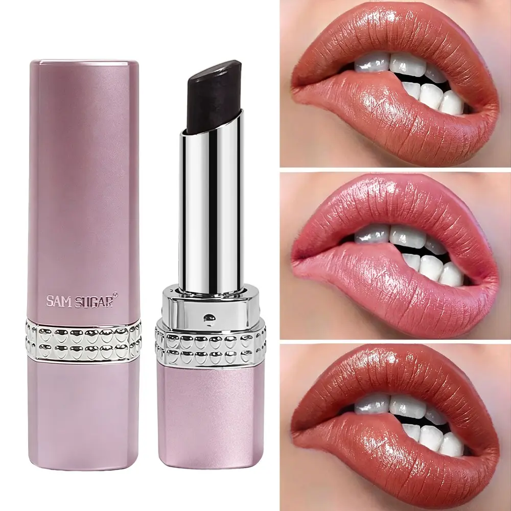 Sam Sugar Core Hydrating Lipstick, Glossy Mirror Finish, Moisturizing Lip Balm for Dry Lips, Natural Nude Lip Color, No-Makeup Daily Lip Makeup & Care