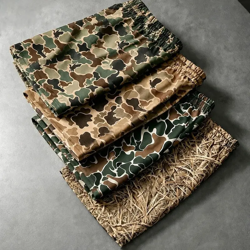 Men's 3-Pack Casual Camouflage Drawstring Summer Fitted Shorts, Outdoor Beach Sports Shorts, Camouflage Print Shorts