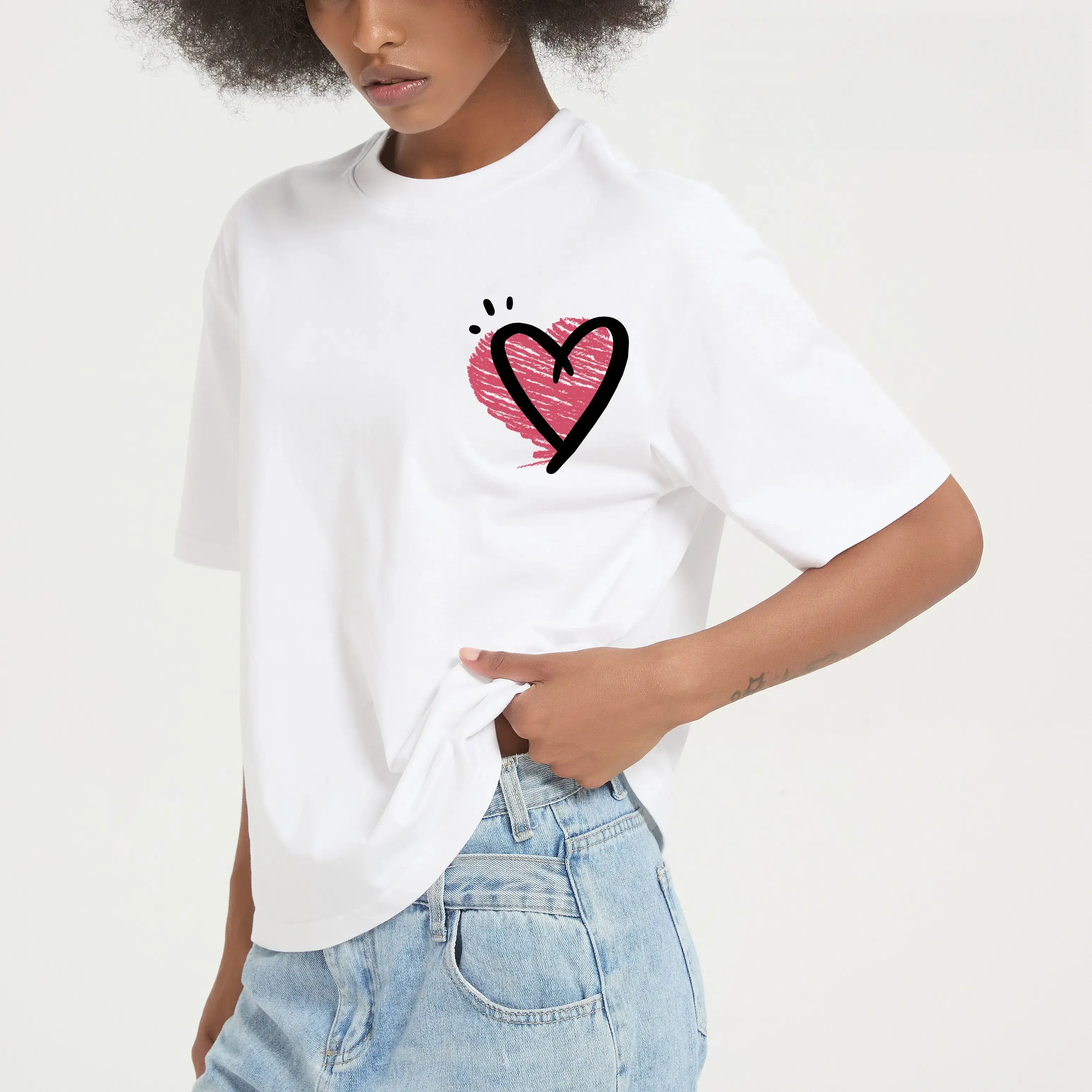 Lover Shirt, Sun Reactive Funny Matching Couple Tee, 180g Heavy Cotton Love Heart Graphic T-Shirt, Valentine’s Day Gift