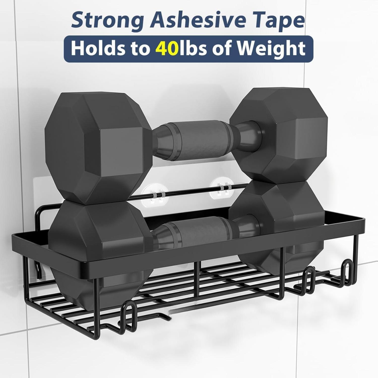 5 Pack Shower Caddy Organizer Rack Shelf for Inside Shower, Adhesive Bathroom Wall Storage Basket Rustproof Stainless Steel Shampoo Holder, Bathroom.